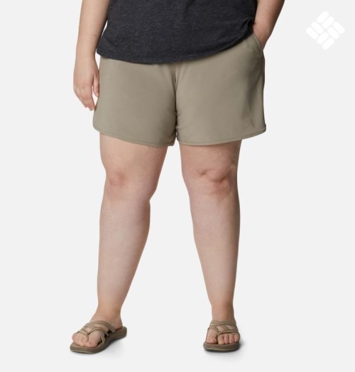 Columbia Bogata Bay Stretch Shorts Dame Khaki | Plus Size 81079U